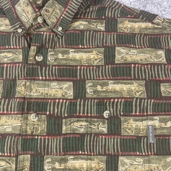 Woolrich Button Down Shirt Mens Extra Large Fishing Bait Cotton Long Sleeve - Picture 4 of 12